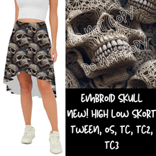 Load image into Gallery viewer, HIGH LOW SKORT - EMBROID SKULL
