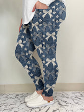 Load image into Gallery viewer, Denim Bow Leggings w/ Pockets
