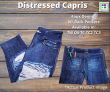 Load image into Gallery viewer, Distressed Faux Denim Capris
