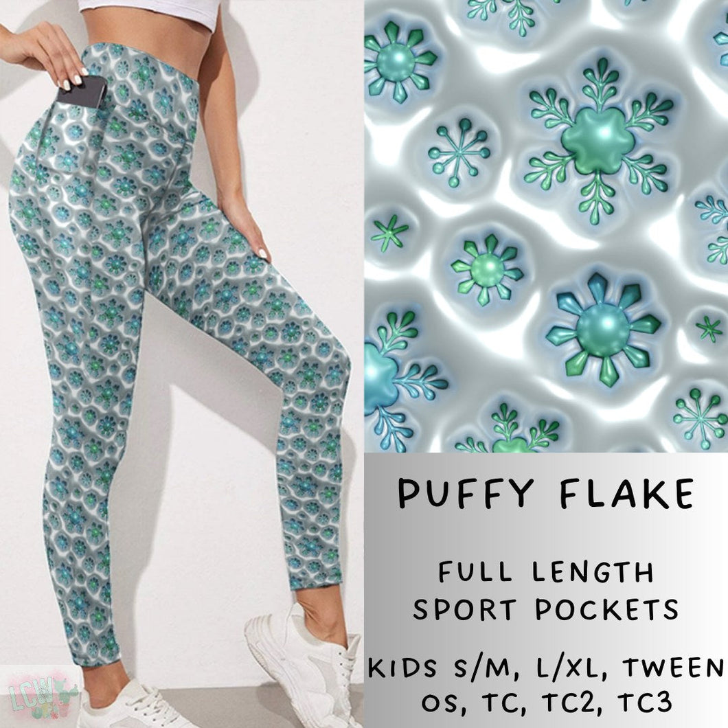 Ready To Ship - Puffy Christmas - Puffy Flake Leggings