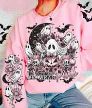 Load image into Gallery viewer, SPOOKY BREAST CANCER AWARENESS- CREWNECK SWEATSHIRT  W/ SLEEVE PRINT
