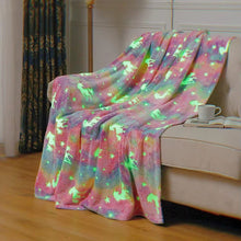 Load image into Gallery viewer, Rainbow Unicorn Glow Blanket
