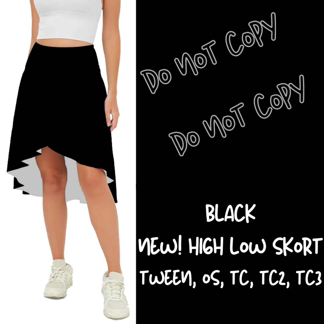 HIGH LOW SKORT - BLACK