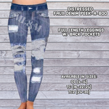 Load image into Gallery viewer, Distressed Faux Denim Full Length Leggings
