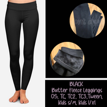 Load image into Gallery viewer, SOLID BLACK  - BUTTER FLEECE LINED LEGGINGS
