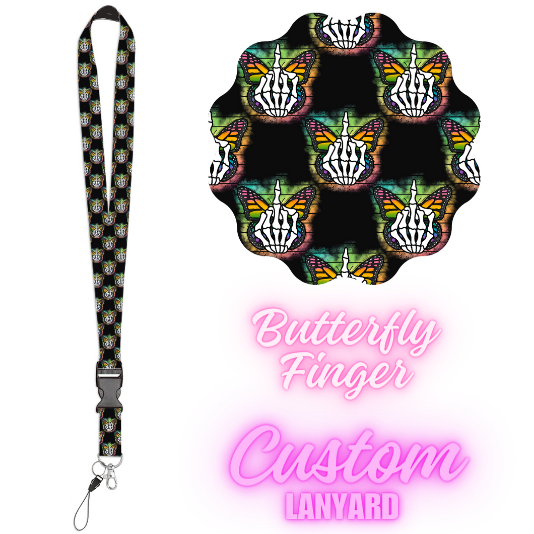 CUSTOM LANYARDS-BUTTERFLY FINGER