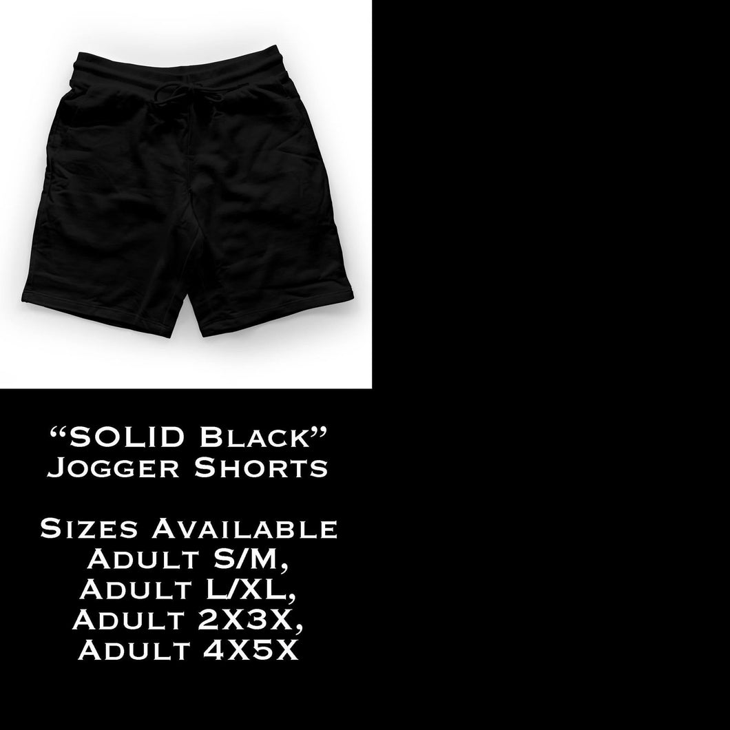 Solid Black Jogger Shorts with Pockets