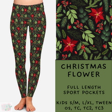 Load image into Gallery viewer, Ready To Ship - Christmas Flower Leggings &amp; Capris
