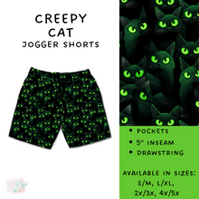 Load image into Gallery viewer, Ready To Ship - Creepy Cat Jogger Shorts
