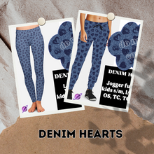 Load image into Gallery viewer, DENIM HEARTS- DENIM PATTERN RUN - LEGGING/CAPRI
