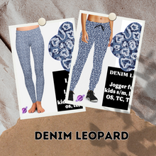 Load image into Gallery viewer, DENIM LEOPARD- DENIM PATTERN RUN - LEGGING/CAPRI
