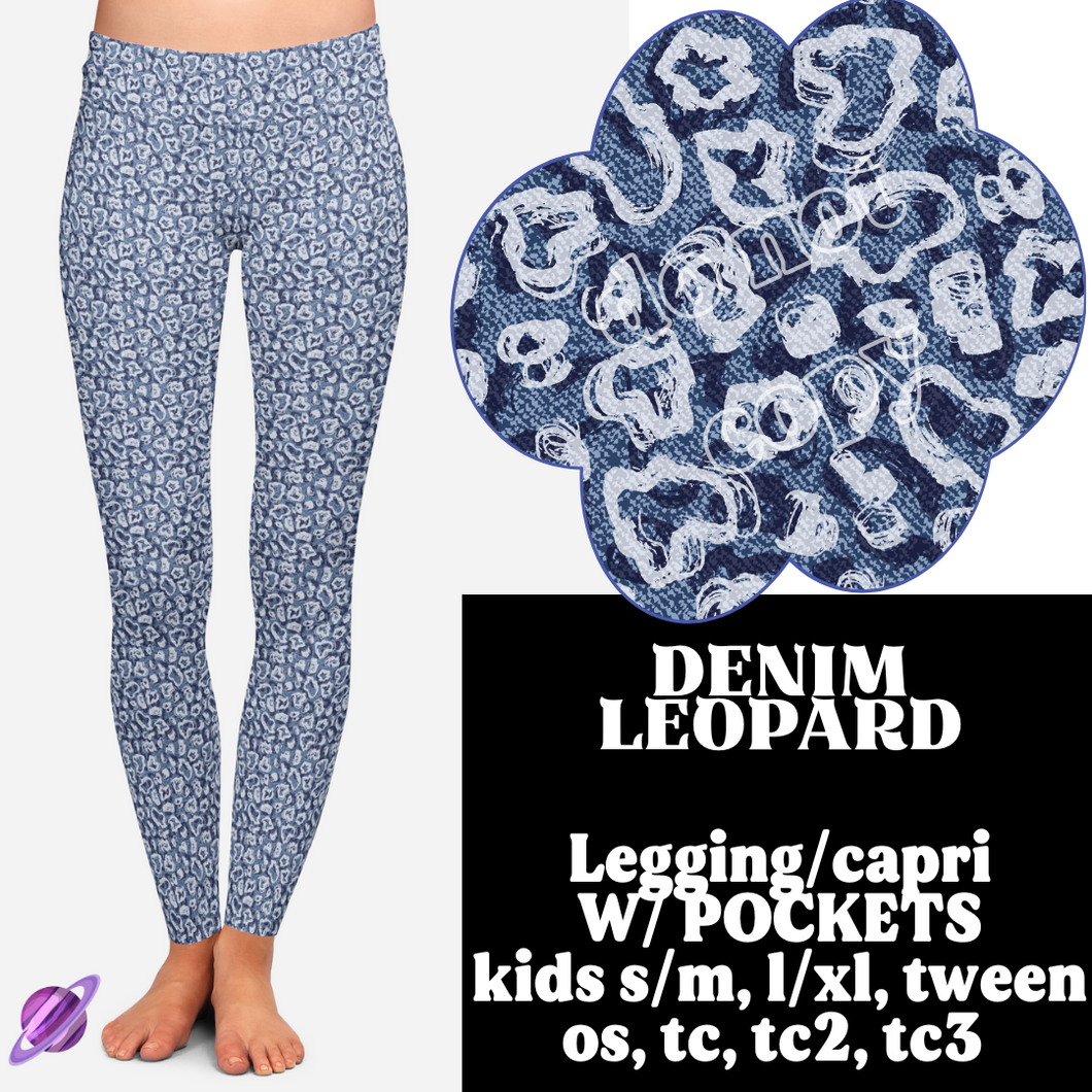 DENIM LEOPARD- DENIM PATTERN RUN - LEGGING/CAPRI