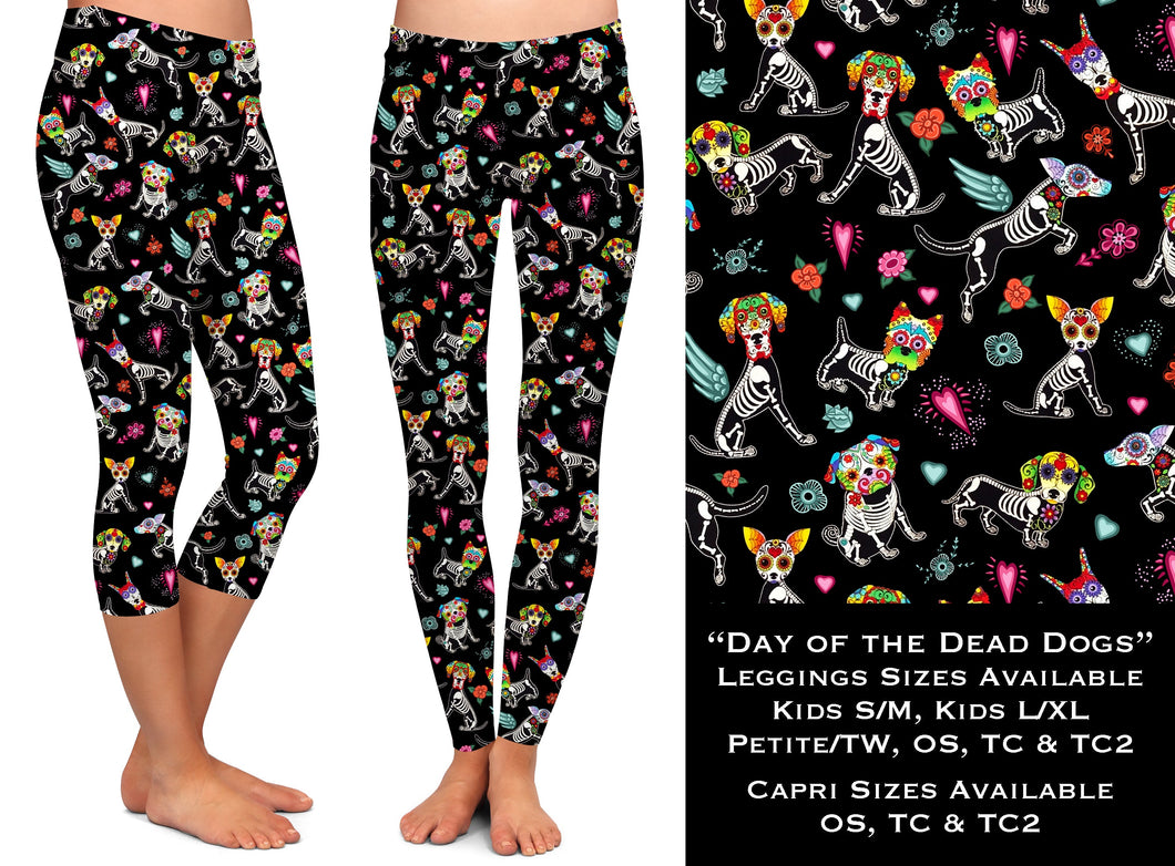 Day of the Dead Dogs - Leggings & Capris