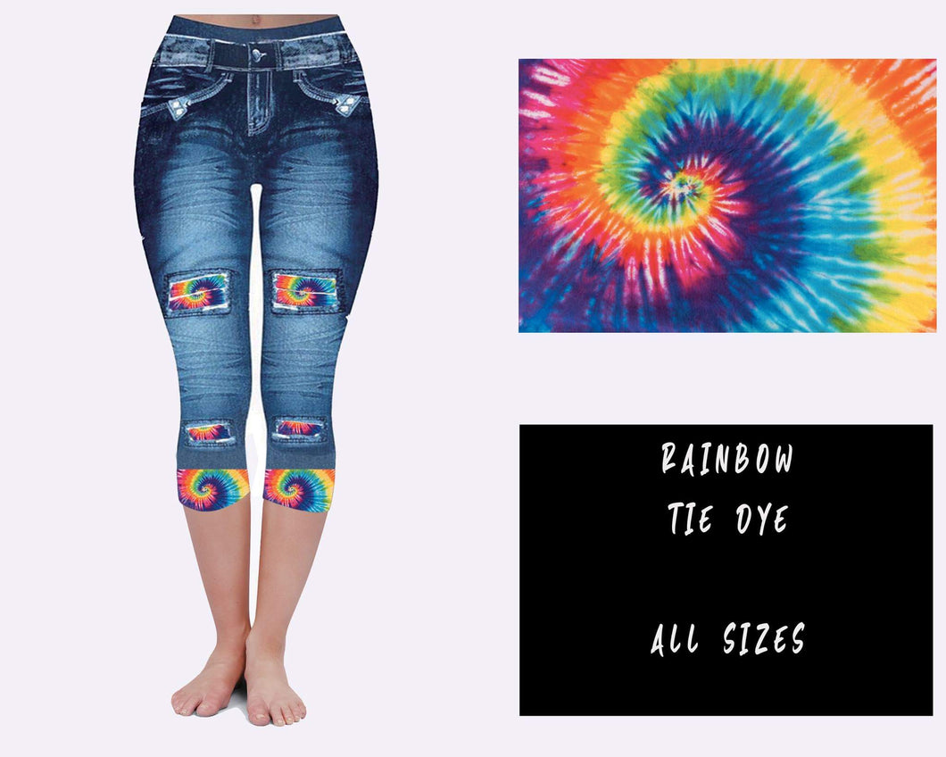 LEGGING JEAN RUN-Rainbow TIE DYE (ACTIVE BACK POCKETS)