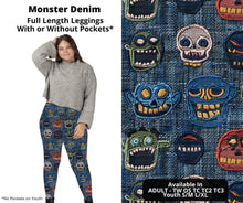 Load image into Gallery viewer, Monster Denim Full Length Leggings w/ Pockets
