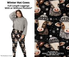 Load image into Gallery viewer, Winter Hat Cows Full Length Leggings w/ Pockets
