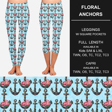 Load image into Gallery viewer, RTS - Floral Anchors Leggings w/ Pockets
