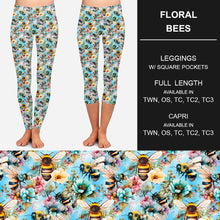 Load image into Gallery viewer, RTS - Floral Bees Leggings w/ Pockets
