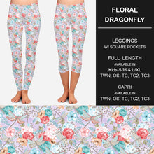 Load image into Gallery viewer, RTS - Floral Dragonfly Leggings w/ Pockets
