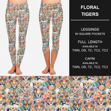 Load image into Gallery viewer, RTS - Floral Tigers Leggings w/ Pockets
