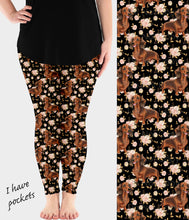 Load image into Gallery viewer, RTS - Floral Doxie Leggings w/ Pockets
