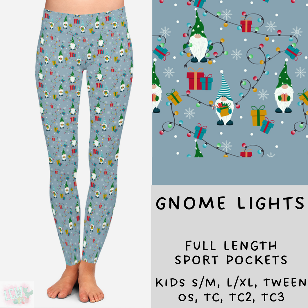 Ready To ship - Christmas Lounge - Gnome Lights Leggings