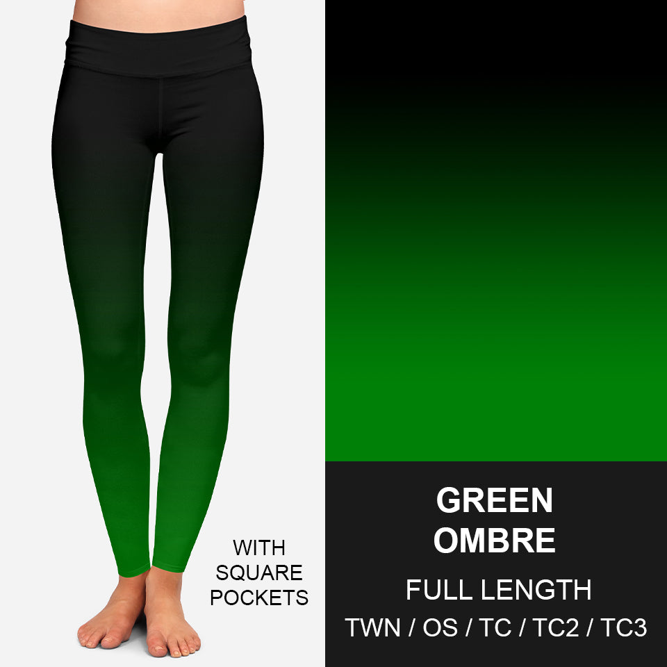 RTS - Green Ombre Leggings w/ Pockets