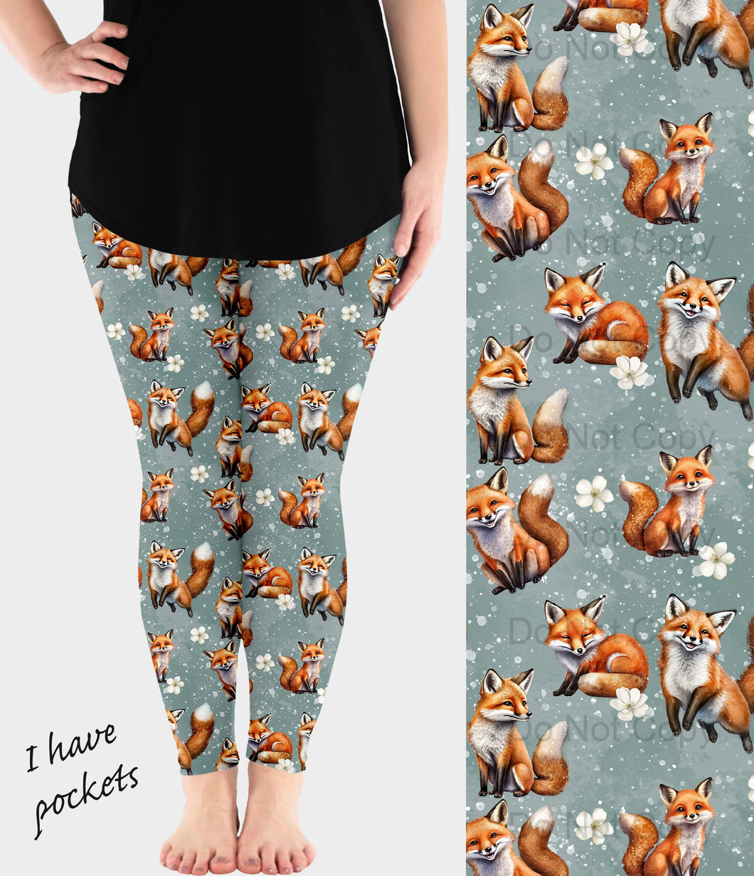 RTS - Happy Fox Leggings w/ Pockets