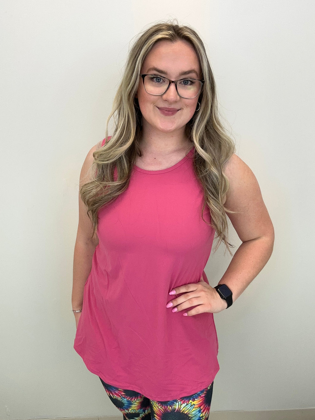 Hot Pink Flowy Tank Top