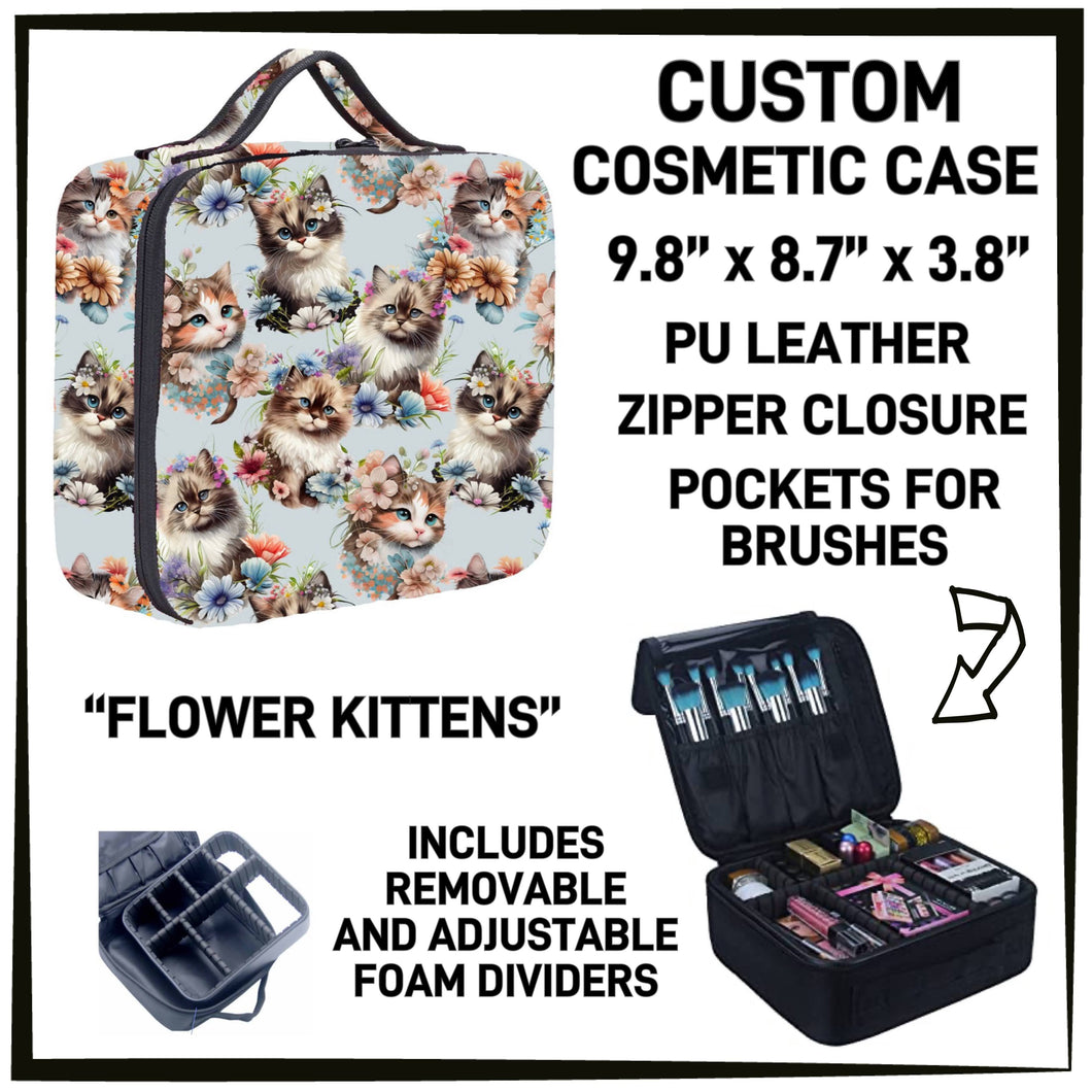 RTS - Flower Kittens Cosmetic Case