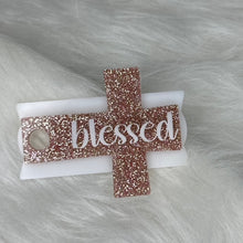 Load image into Gallery viewer, Personalized cross Stanley 30oz or 40oz name topper
