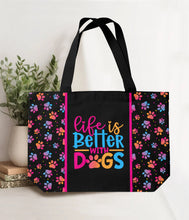 Load image into Gallery viewer, RTS - Better with Dogs Tote Bag
