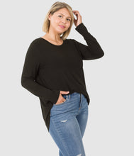 Load image into Gallery viewer, RTS - Long Sleeve Round Neck Top - Black
