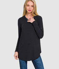 Load image into Gallery viewer, RTS - Long Sleeve Round Neck Top - Black
