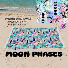 Load image into Gallery viewer, MOON PHASES -OVERSIZED BEACH TOWEL
