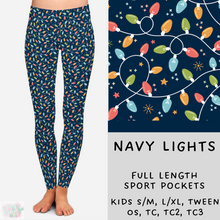 Load image into Gallery viewer, Ready To Ship - Christmas Lounge - Navy Lights Leggings
