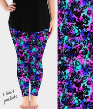 Load image into Gallery viewer, RTS - Neon Splatter Leggings w/ Pockets
