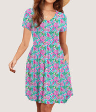 Load image into Gallery viewer, RTS - Pink Flowers Pocket Dress
