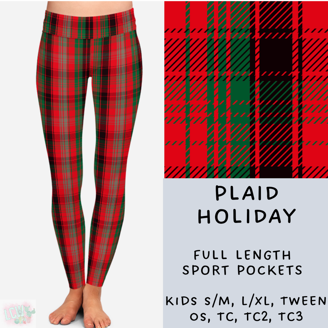 Ready To Ship - Plaid Holiday Leggings & Capris