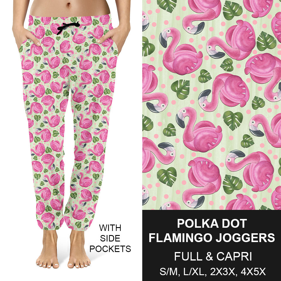 RTS - Polka Dot Flamingo Joggers