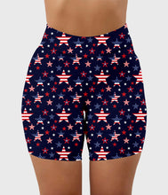 Load image into Gallery viewer, RTS - Patriotic Stars Biker Shorts
