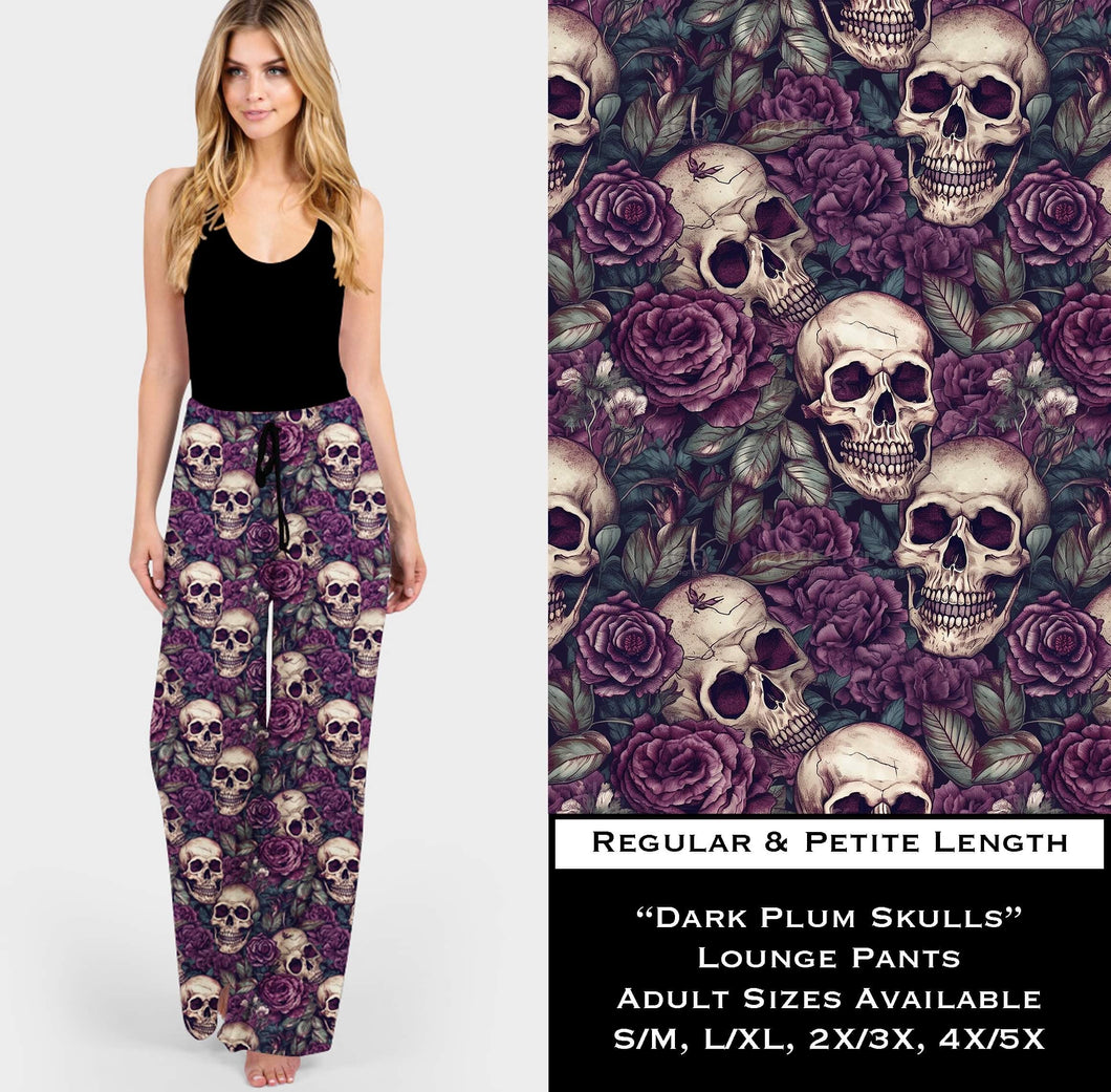 Dark Plum Skulls Lounge Pants