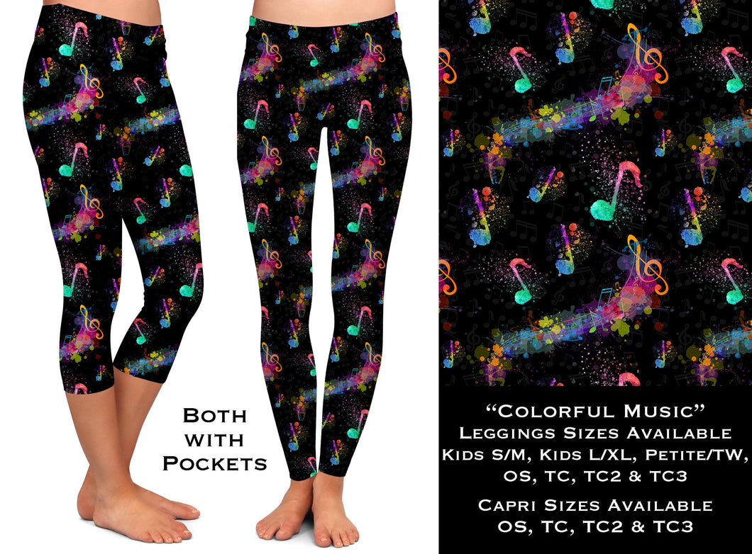 Colorful Music - Leggings & Capri with Pockets