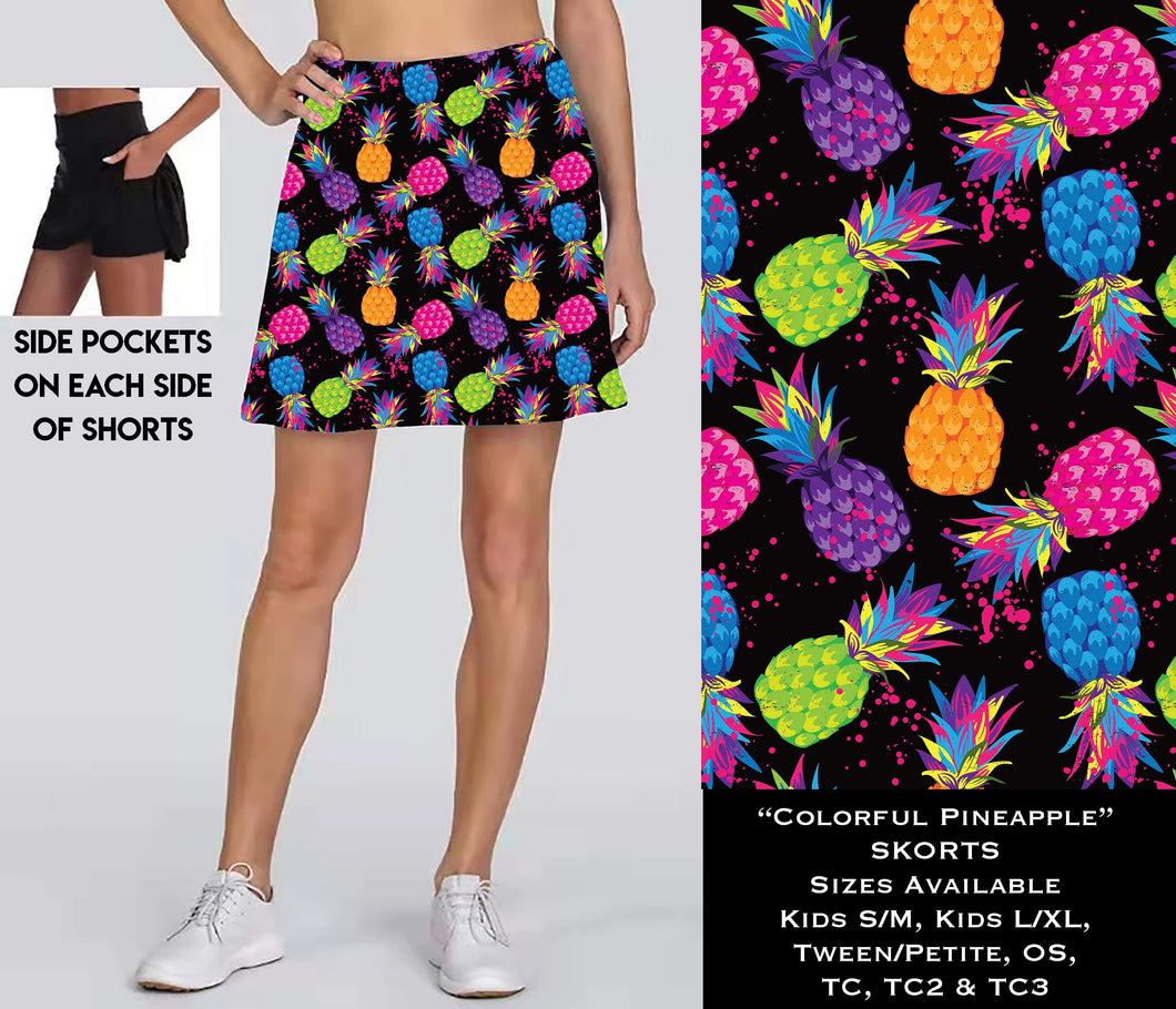 Bright Pineapple Skort with Pockets