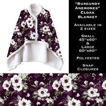 Load image into Gallery viewer, Burgundy Anemones - Cloak Blanket
