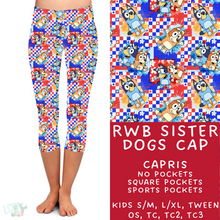 Load image into Gallery viewer, Ready To Ship - RWB Sister Dogs Capri Leggings
