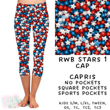 Load image into Gallery viewer, Ready To Ship - RWB Stars 1 Capri Leggings
