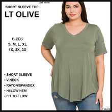 Load image into Gallery viewer, RTS - Short Sleeve V-Neck Top - Light Olive
