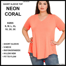 Load image into Gallery viewer, RTS - Short Sleeve V-Neck Top - Neon Coral
