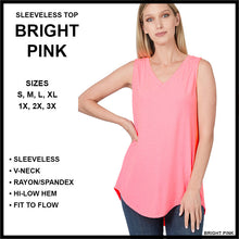 Load image into Gallery viewer, RTS - Sleeveless V-Neck Top - Bright Pink
